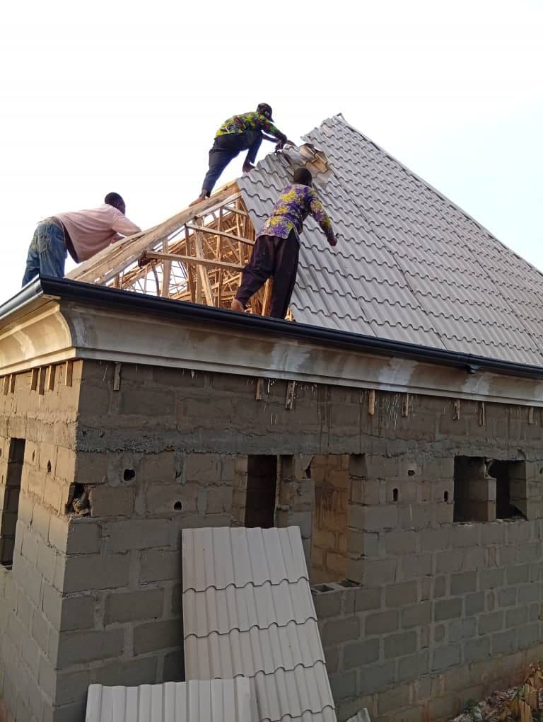 Aluminium roofing installation in progress